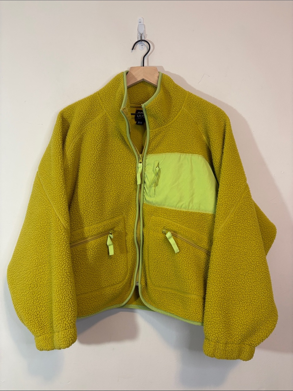 Urban Outfitters Stormie / Stormy Plush Fleece Jacket Oversized Chartreuse Neon